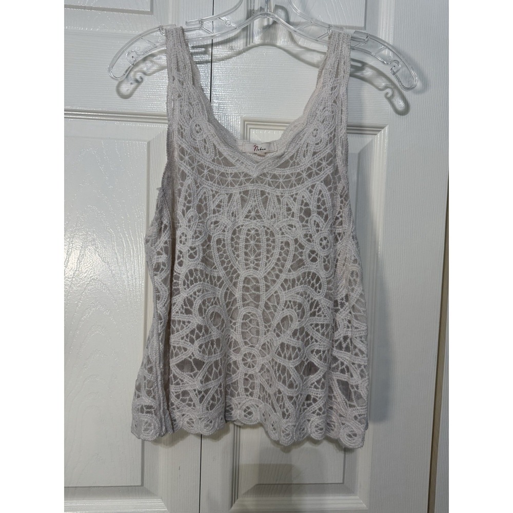 Babes Women's Ivory Crochet Top Size Medium Flowey Boho